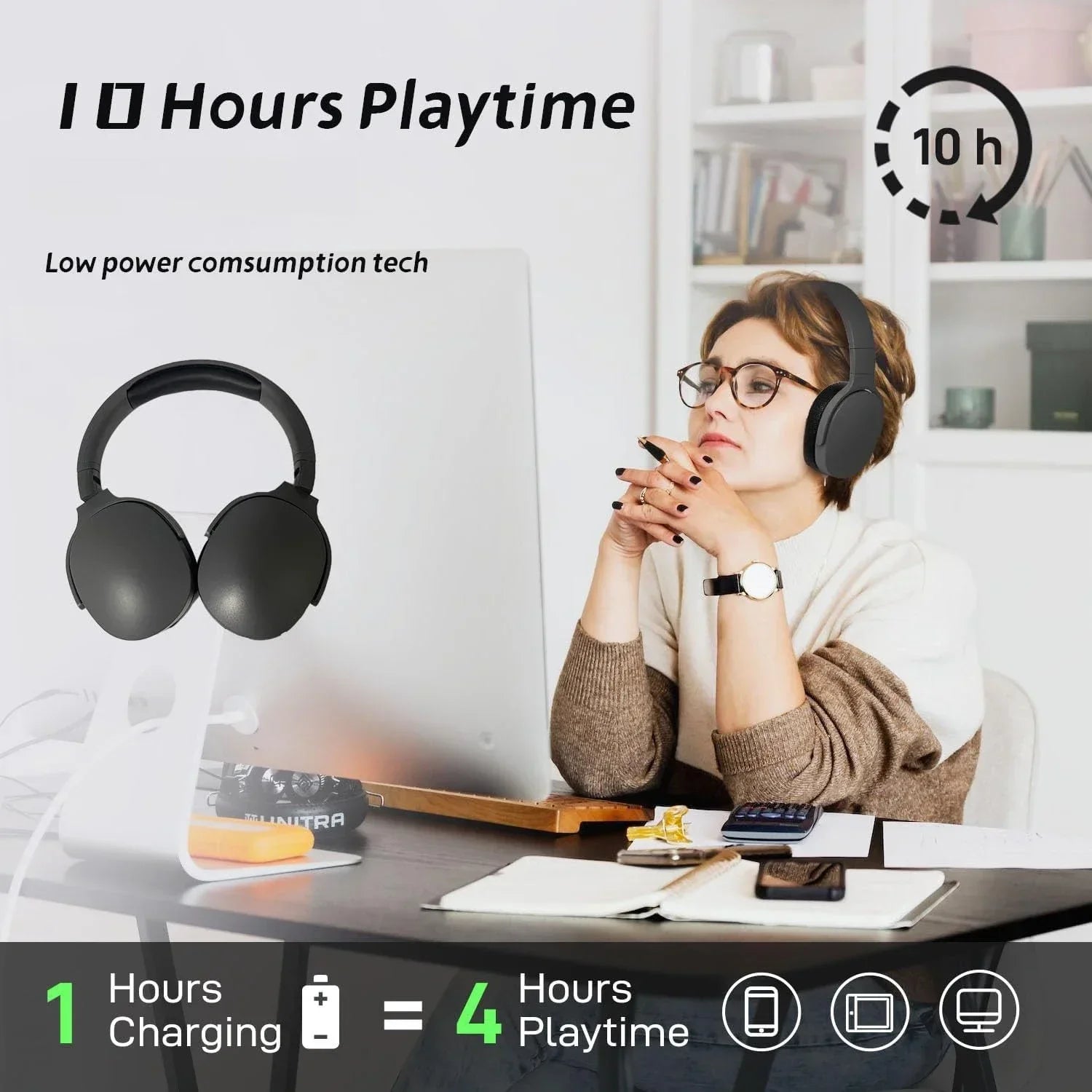 Hot Wireless Headsets Over Ear Hifi Stereo Bluetooth Headphones  True Sports Earphones TF AUX Music Player with HD Mic Gifts
